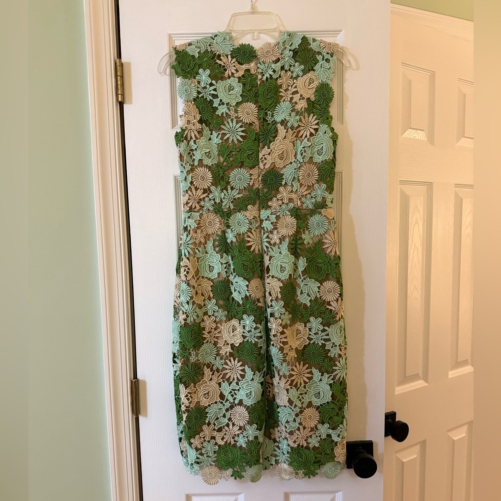 HD in Paris Green and Cream Floral Midi Dress - Picture 3 of 4